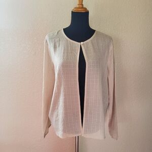 Eileen Fisher Silk Open Front Cardigan Cover Up Top Size L